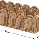 CubesLand Paper Rope Scalloped Edge Toilet Paper Storage Basket, Small Living Room, Bedroom Decor Baskets for Over Toilet Storage Shelf, End Table, Shelves and More, with 2 Wooden Handle, Neutral