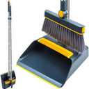 Long-Handled Broom and Dustpan Set, Windproof Broom Combination, 180-degree Rotating Brush Head with Upright Dustpan, Suitable for Indoor and Outdoor Cleaning. (Blue)