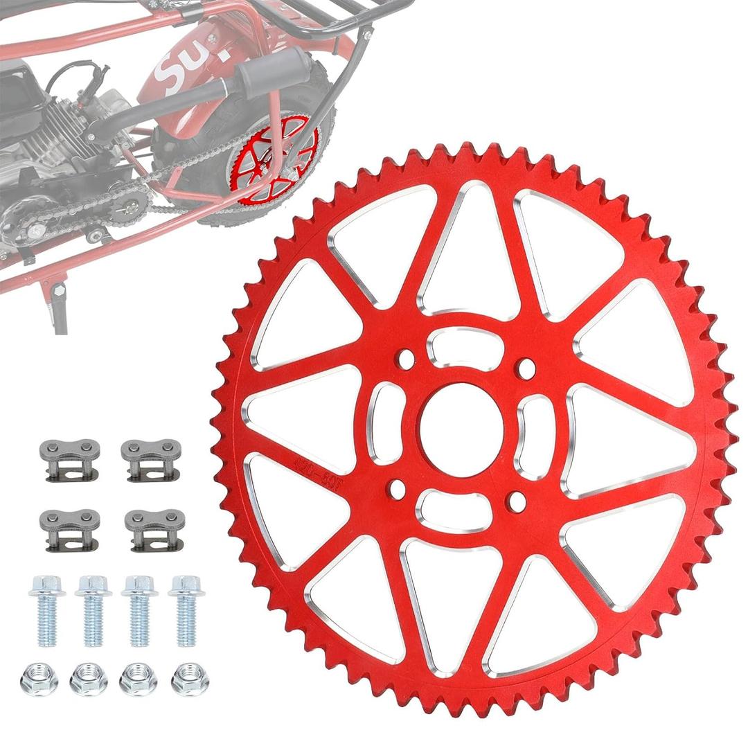 60T Mini Bike Sprocket 40/41/420 Chain Sprocket 40MM Bore for Coleman CT200U CT200U-EX BT200X Baja Warrior Heat Massimo MB200 KT196 Axis M200 212cc 196cc 6.5hp Powersports Mini Bike Parts Red