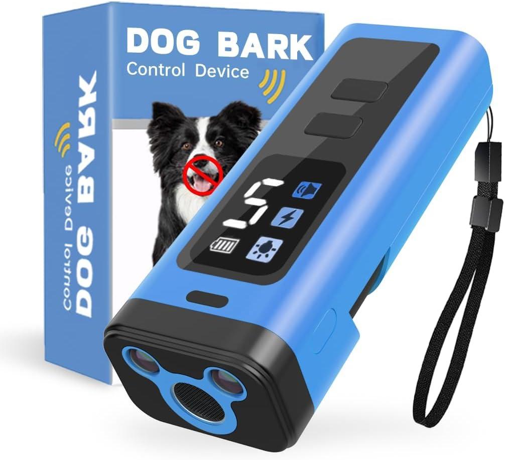 SAMULE 30 FT Ultrasonic Handheld Anti Barking Control Device for Dogs Puppy Training Tools with 5 Modes Indoor Outdoor