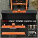 Universal Tractor Bucket Grab Hooks 2" Receiver, 3/8" Bolt On Grab Hooks with 1/2" Forged Tie Down D Rings for Tractor Buckets with Back Steel Plate(Orange)