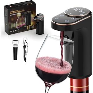 Electric Wine Aerator, Rechargeable Wine Dispenser & Decanter, 1-999ML Quantitative Pour, Self-Clean & LED Touch Screen, Automatic Wine Pourer Ideal Gift for Wine Lovers Women and Men Mothers Day