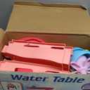 Water Table for Toddlers 3-5 with Water Pumb, 3-Tier Kids Sand Water Table, Rain Showers Splash Pond for Outdoor Beach Backyard Summer, Activity Sensory Play Table for Girls, Pink