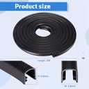25ft U-Shape Edge Trim Fits 1/2" Edge, Rubber Strip with Metal Clips for Edges Protector, Black Edges Banding Strip for Sharp/Rough Surface, Tables, Cars, Door Frame, Boat & More