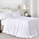 Queen's House Ruffle Skirt Bedspread French Country Bedspread White King Size 3 Piece Set