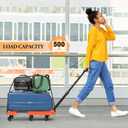 SOYO Folding Hand Truck, 500lbs Heavy Duty Dolly, Portable 6 Wheels Collapsible Luggage Cart with 2 Elastic Ropes for Moving, Travel, Shopping, House Office Use, Orange
