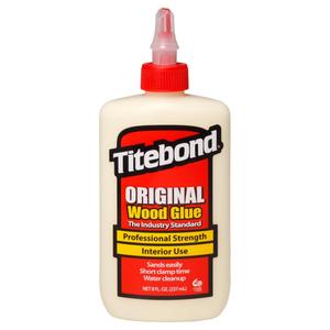 Titebond Original Wood Glue 5063, Industry Standard for Woodworking, Furniture Repair/Assembly, Construction, Home Repair or Modeling, 8 oz