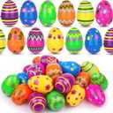 60 PCS 3.1" Plastic Printed Easter Eggs Bulk, Bright Colorful Fillable Empty Easter Eggs Bulks for Egg Hunt, Kids Easter Basket Stuffers Fillers Classroom Prizes Rewards Party Favors for Boys Girls