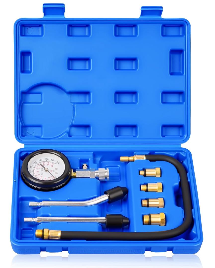 DAYUAN Professional Petrol Engine Compression Tester Kit Set for Automotives and Motorcycles (Blue)
