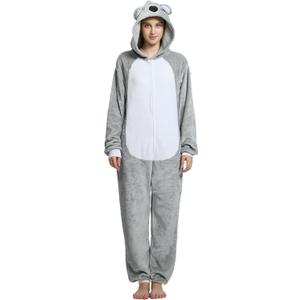 Unisex Adult Onesie Pajamas Animal Cosplay Halloween Costume One Piece Plush Sleepwear Homewear (Medium, White)