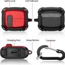 2 x KOREDA Compatible with Samsung Galaxy Buds 3 Case & Galaxy Buds 3 Pro Case with Cleaner Kit, Military TPU Shockproof Protective Hard Cover with Secure Lock for Men (Red)