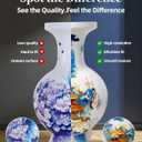 3D Puzzle Vase  200-Piece Interlocking Plastic DIY Flower Vase, Home Decor/Stress Reliever/Floral Arrangement Art, Unique Creative Gift (Light-Up Function) (Purple Blossoms)