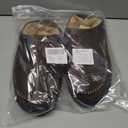 Mens Slip-On Moccasin Slippers, Warm Winter Microsuede House Shoes with Memory Foam, Indoor and Outdoor Loafer Style (Brown)