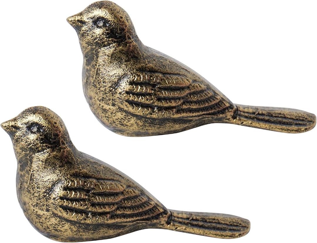 Notakia Cast Iron Bird Heavy Duty Door Stopper - Avoid Drilling Holes with Handle Metal Antique Decorative Vintage Rustic Door Stopper for Office, Home Bedroom and Exterior Doors (2Pcs Bronze Birds)