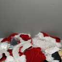 Santa Costume Suit for Men Adults with Fake Belly Pouch,11PCS Claus Set Deluxe Velvet Professional Christmas Suits Red