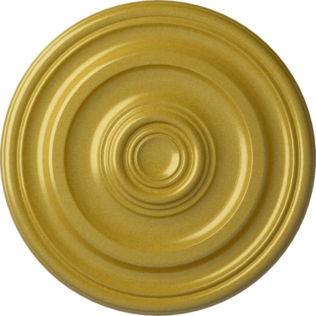 Ekena Millwork CM12KPRGS Kepler Traditional Ceiling Medallion (for Canopies up to 2 5/8"), Hand-Painted Rich Gold
