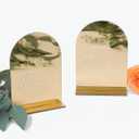 daphie&mae Gold Table Numbers - Acrylic Mirrored Wedding Table Numbers for Wedding Reception, Engagement - 4.7 x 6.7 Inches (Single Sided 1-30)