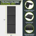 ProSource Tri-Fold Folding Thick Exercise Mat 6’x2’ with Carrying Handles for MMA, Gymnastics, Stretching, Core Workouts
