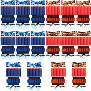 Sosation 64 Pcs Gun Party Supplies and Favors Compatible with Nerf Include Tactical Glasses Face Mask Foam Darts Wrist Ammo Holder Gun Accessories Party Favors