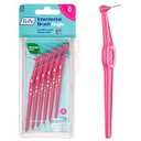TePe Interdental Brush Angle, Angled Dental Brush for Teeth Cleaning, Pack of 6, 0.40 mm, Extra-Small/ Small Gaps, Pink, Size 0