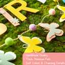 Felt Happy Birthday Banner, Butterfly Birthday Banners, Felt Party Banners, with Handmade Butterfly Garland, Pre-Strung Birthday Decorations for Girls Women Flower Spring Garden Party