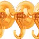 Antimbee 3 Pack Suction Cup Hooks, Wreath Hangers, Removable Small Suction Cups for Shower, Bathroom, Glass, Door, Windows, Kitchen-Up to 11 lbs on Smooth Surface (Transparent Orange)