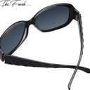 The Fresh Polarized Vintage Classic Square Trendy Sunglasses - Exquisite Packaging (Black)