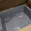 Amazon Basics Large Cat Litter Box with High Sides, Open Top for Easy Access, Includes Scoop with Storage, 19" x 15" x 11.75", Grey/Beige
