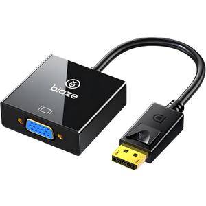 DisplayPort to VGA Adapter  HD Video Converter (DP Male to VGA Female), 1080P 60Hz, Plug & Play for Laptop or Desktop to Monitor/Projector