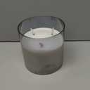 Homemory 6X6'' Extra Large Flameless Candle with 3 Wicks, Glass LED Pillar Candle, Real Wax Battery Operated Candle with Remote Control and Timer, Grey