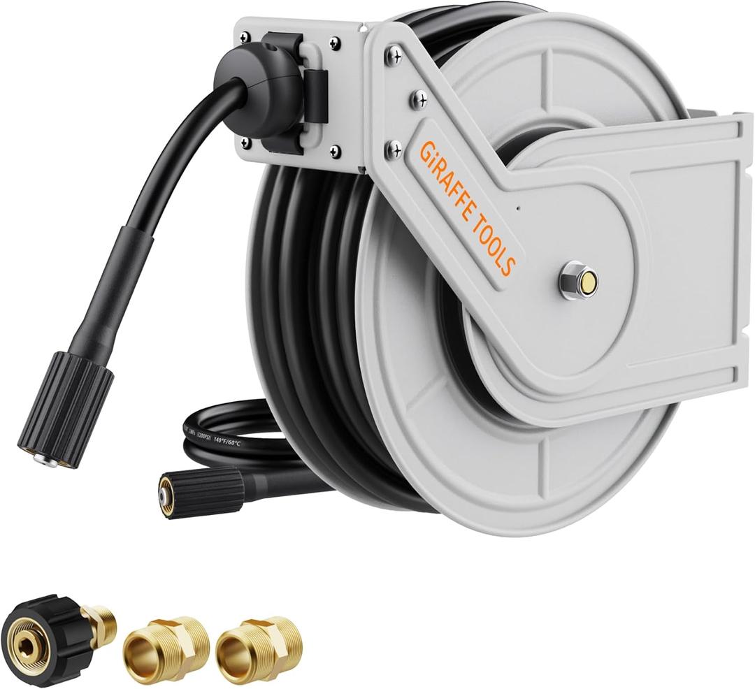 Giraffe Tools Pressure Washer Hose Reel, 55ft, 3200psi