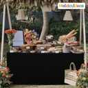 HolidayIdeas Fitted Black Rectangle Table Cloths 6ft Table Cover for Vendor Booth Display, Banquet, Trade Show,30x72 Inch, 6 Pcs