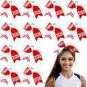12 Pcs Senior 2026 Hair Bows with Glitter Letter Sparkly Bow Hair Accessories for Baseball, Rugby, Cheerleader, and Sport Teams(Red)