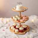Wenqik 1 Pcs Cupcake Stand 3 Tier Wooden Cupcake Stand Heart Shaped 3 Tiered Serving Trays Rustic Farmhouse Dessert Display Tower for Wedding Birthday Tea Party Mother's Day Graduation