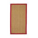 Natural Look Accent Rug Natural Boucle Weave With Red Banded Border 20x34 In