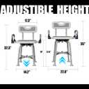 360 Swivel Shower Chair for Elderly and Disabled 400lbs Heavy Duty Bathing Transfer Stool with Armrests & Backrest Adjustable Height Bath Chair for Inside Shower Standard Bathrooms & Bathtubs Gray