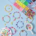 Taybonds Beaded Bracelet Assembly Set, 1400+ Pcs Polymer Clay & Letter Beads with Pearl and Spacer Beads, Aesthetic Jewelry Components for Adult Personal Style (18 Colors)