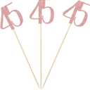 Rose Gold 45th Glitter Birthday Centerpiece Sticks, 12-Pack Number 45 Table Topper Anniversary Party Decorations