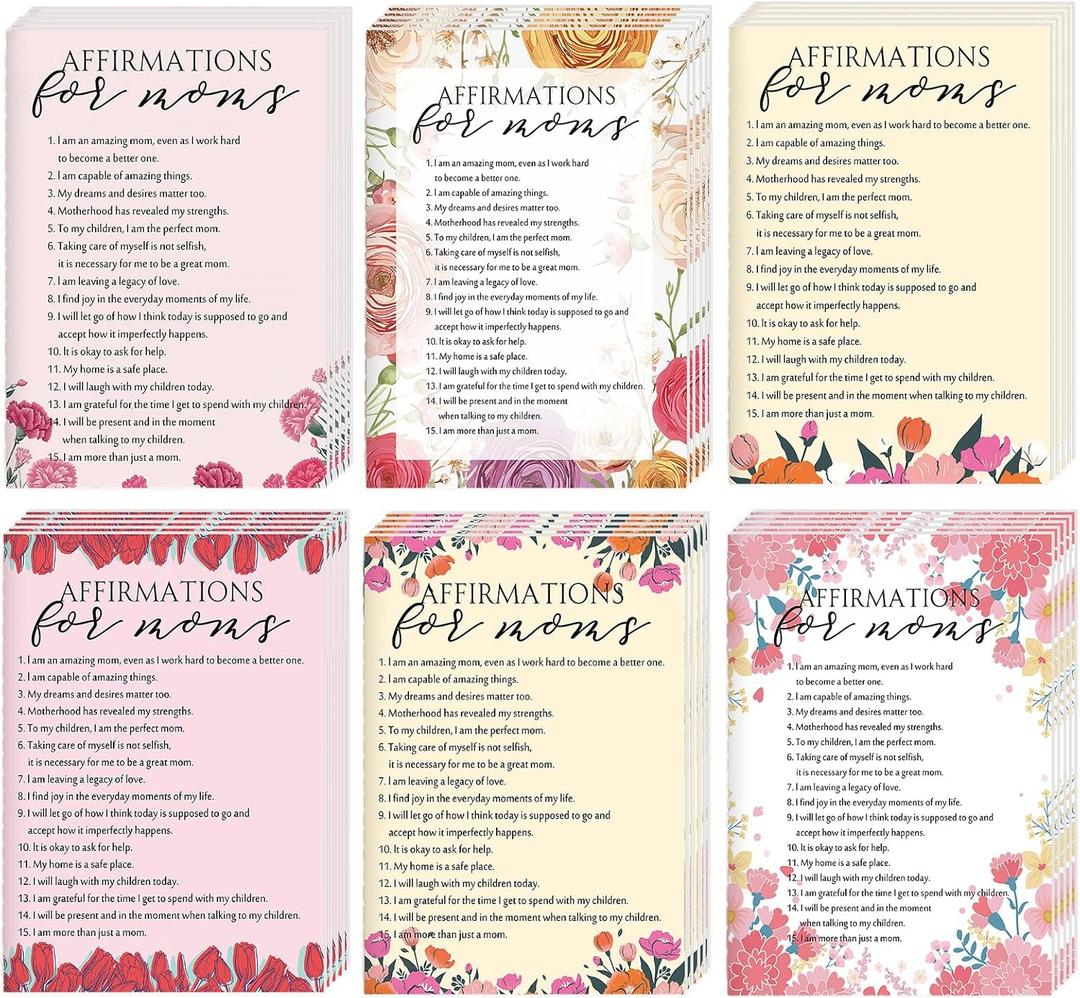 Resurhang 24 Pcs Mini Daily Affirmations Notebooks Bulk for Mom Small Inspirational Notepad Motivational Pocket Journal First New Mom Gift for Women Postpartum Mother Birthday Party (Colorful Flower)