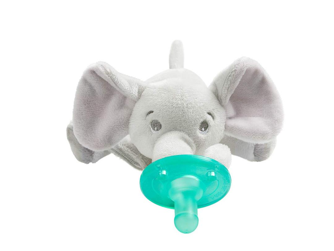 Philips AVENT Soothie Snuggle Pacifier Holder with Detachable Pacifier, 0m+, Elephant, SCF347/03- 1 Count (Pack of 1) (Elephant)