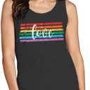 TAOHONG Pride Shirt Women Rainbow Love Tank Top Funny LGBT Equality Tanks Gay Pride Casual Summer Sleeveless Shirt Vest Top, M