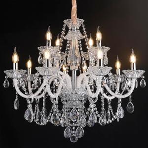 Modern Clear Crystal Chandelier For Dinning Room Light Fixtures K9 Crystal Candle Ceiling Lighting Modern Transparent Crystal Lamp12-light For Living Room Bedroom Lobby Foyer (Clear 12 lights)