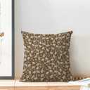 CXMEIFLY Brown Cream Pillow Covers 18 x 18 Inch Set of 2 Spring Daisy Floral Decor Throw Pillows Vintage Flower Summer Outdoor Seasonal Linen Farmhouse Decorative Pillowcases for Couch Bed Sofa