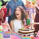 18th Witch Theme Party Glitter Birthday Candles Pink and Green Number Candles Cake Topper Decorations for Birthday Wedding Anniversary Celebration Supplies