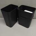 Fasmov Trash Can, 2 Pack 7.5 Liter / 2 Gallon Plastic Garbage Container Bin with Press Top Lid, Garbage Can Waste Basket for Kitchen, Bathroom, Living Room, Office, Narrow Place, Black