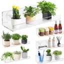 Windproof Window Plant Shelves 6 Pack - 15" Suction Cup Floating Shelf Set for Indoor Plants, Herb Gardens, Books & Decor, Bathroom and Kitchen Space-Saving Wall-Mounted Clear Acrylic Sill Extender