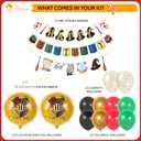 Pirese Wizard Birthday Decorations, Magical Happy Birthday Banner with Balloons, Pre-Strung Party Supplies, Gold Confetti Balloons & Unique Pirese Foil Balloon, Magical Decor for Kids & Adults