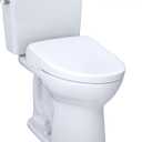 TOTO Drake WASHLET+ Two-Piece Elongated 1.28 GPF Universal Height TORNADO FLUSH Toilet with S7A Contemporary Bidet Seat, Cotton White - MW7764736CEFG#01