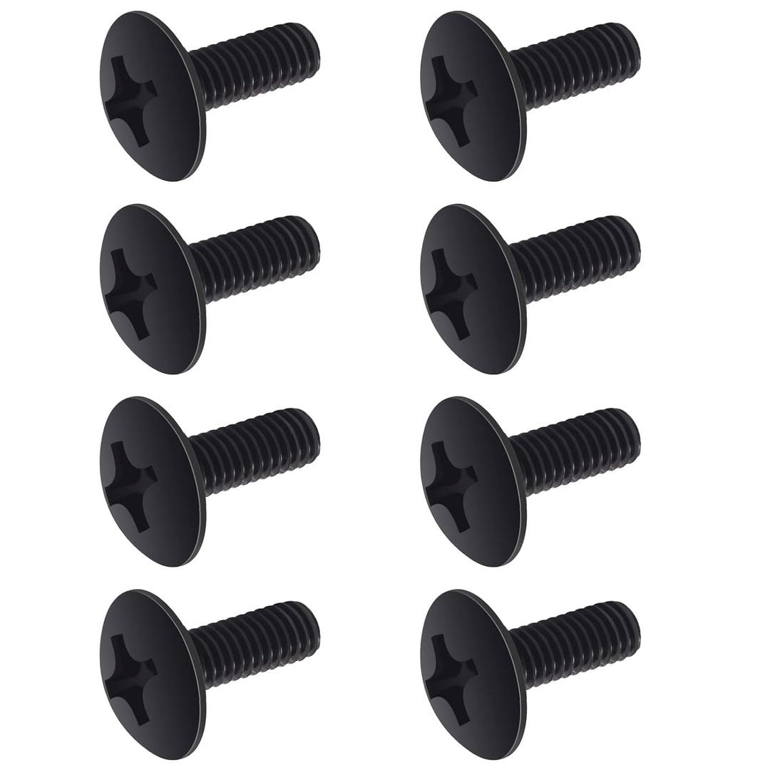 Black License Plate Screws for Lexus, Toyota, Honda, Phillips Machine Pan Head, Premium Rust-Proof Stainless Steel, M6-1.0 x 16 mm Bolt (8 Pack)