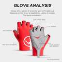 Half Finger Cycling Gloves - Breathable, Gel Padded & Shock-Absorbing Mountain/Dirt Bike Gloves for Men & Women (red)